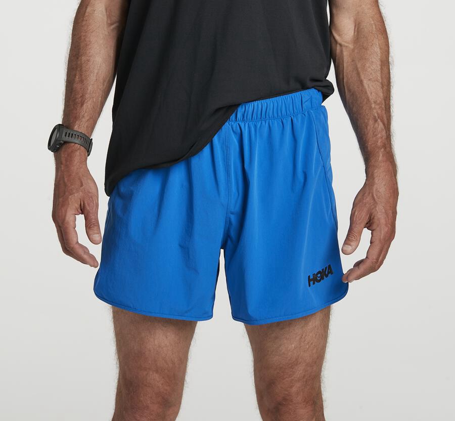 Hoka One One Mens Shorts - Performance - Blue - AWMV70438